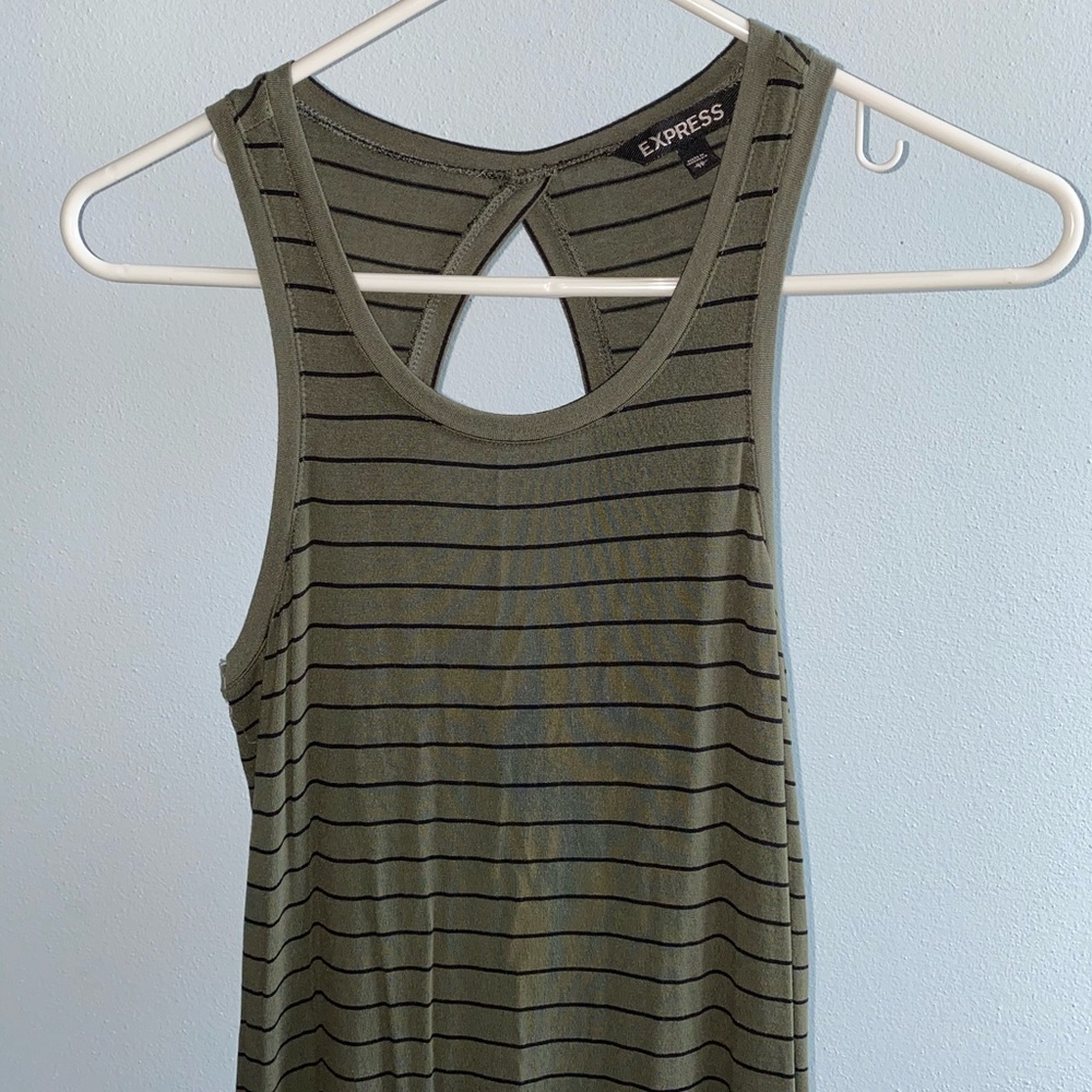 Olive striped maxi dress